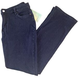 NWT Coldwater Creek Jeans  Straight Womens Sz 16 Dark Wash Wondersoft Knit Denim